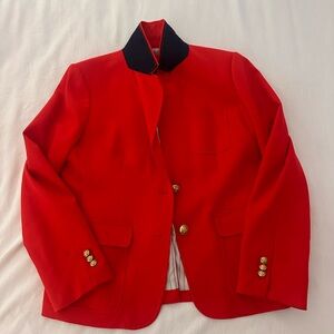 J. Crew Red Women's Regent Blazer with Navy Collar